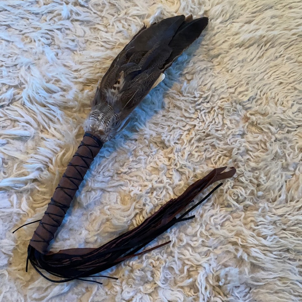 Handmade ceremonial smudging fan